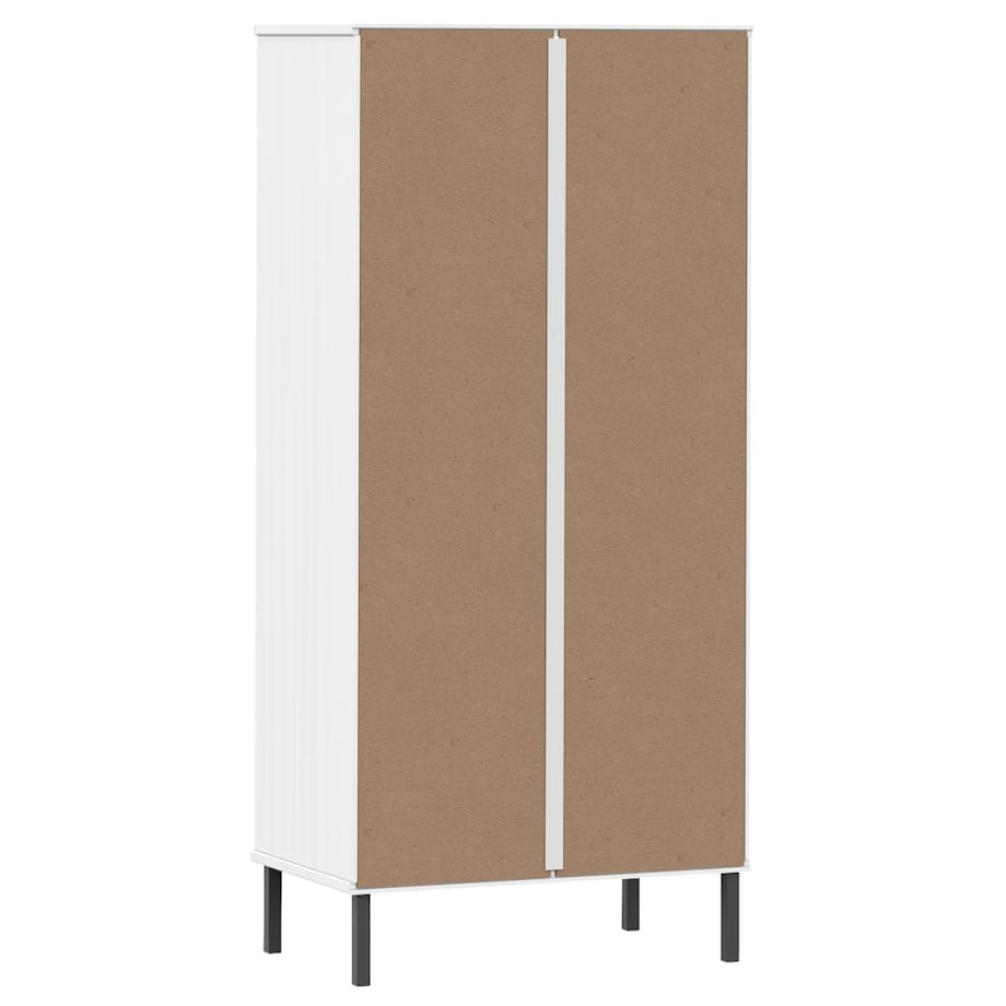 vidaXL Regał OSLO z 2 szufladami, biały, 60x35x128,5 cm, lite drewno