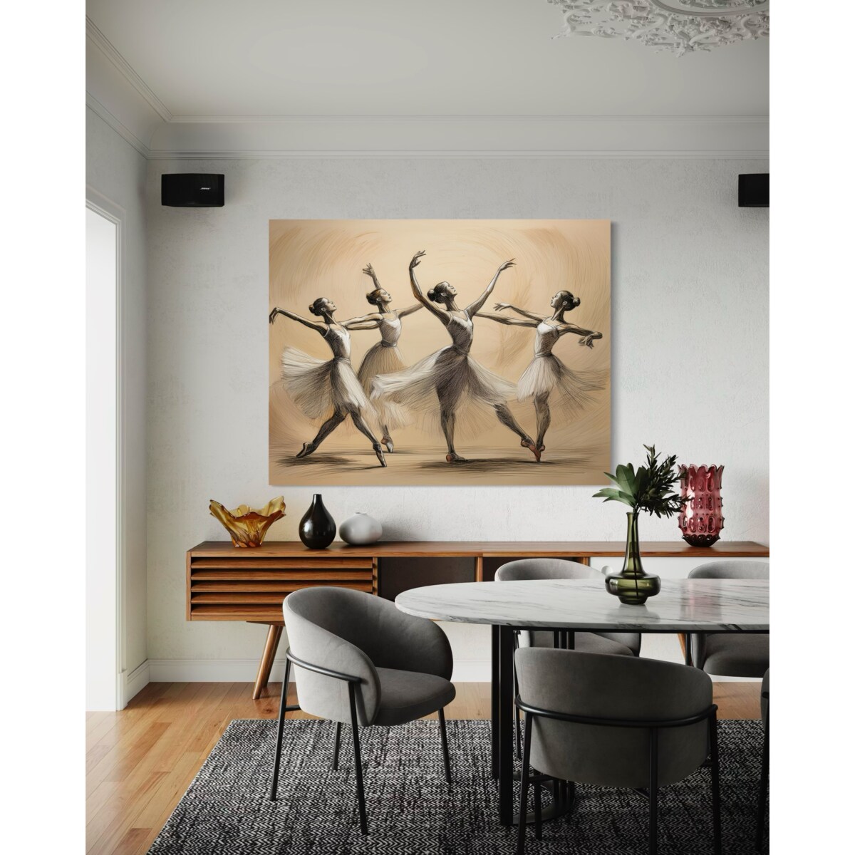 Feeby Obraz na płótnie, Tańczące Baletnice W Stylu Vintage 90x60