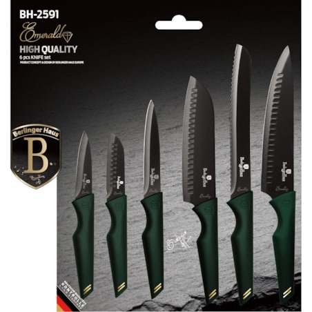 Zestaw 6 noży komplet noże BERLINGER HAUS Emerald