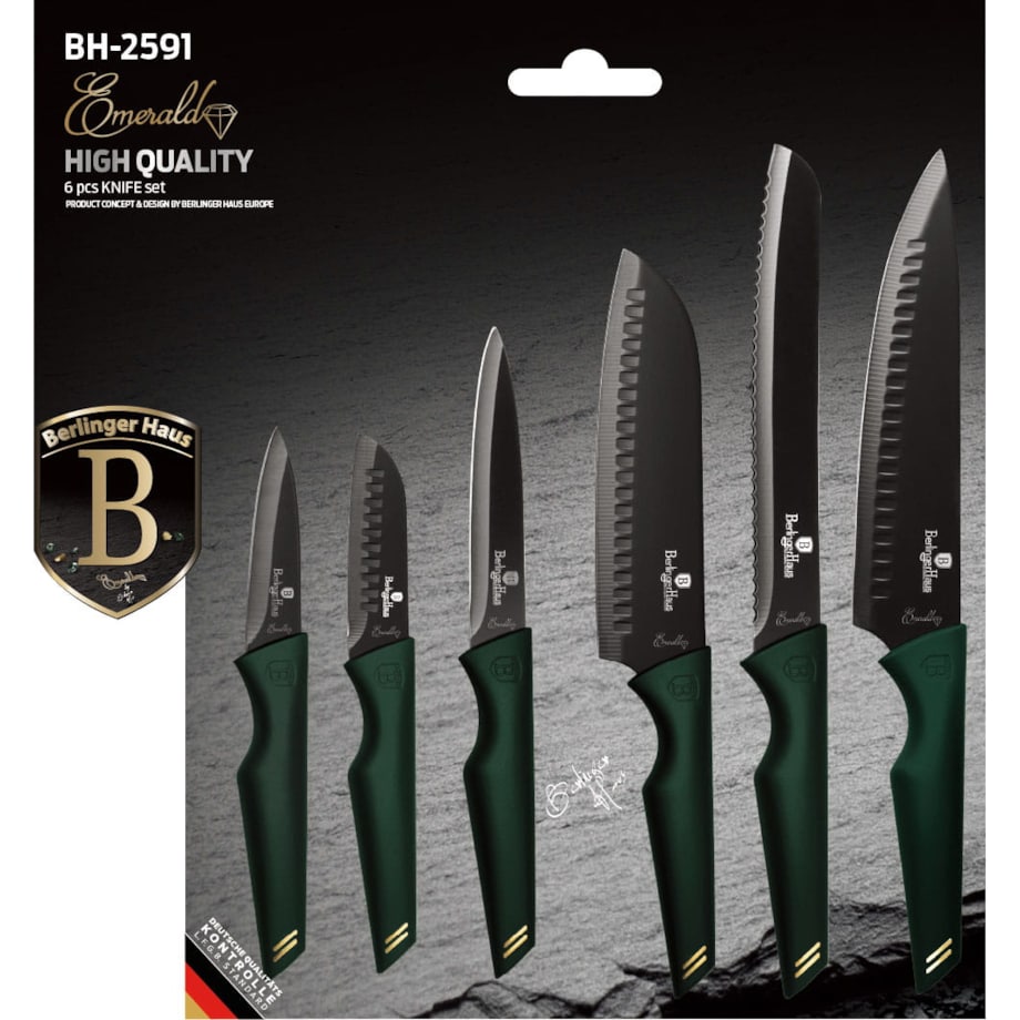 Zestaw 6 noży komplet noże BERLINGER HAUS Emerald