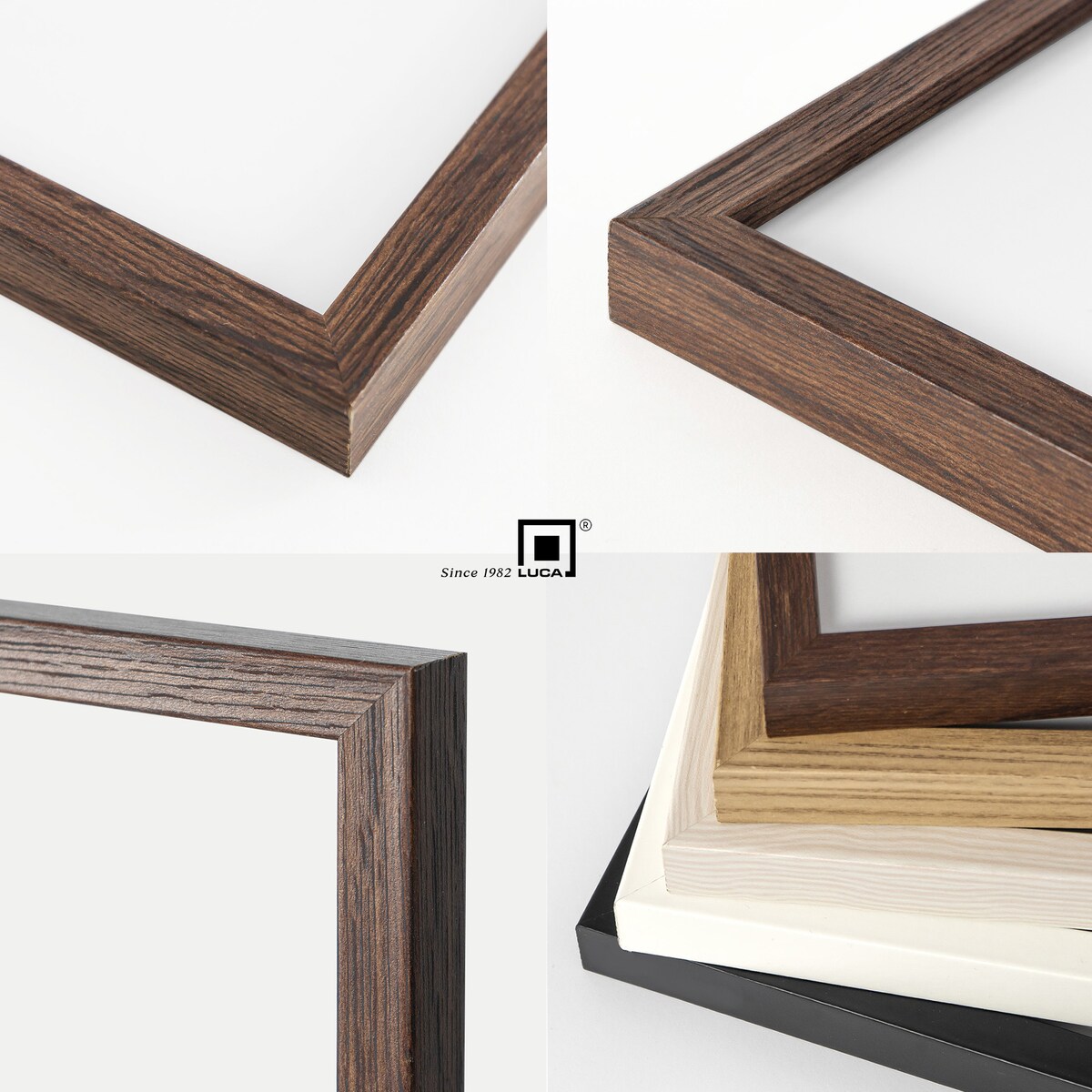 Brązowa ciemna ramka na zdjęcia 21x30 cm A4 rama MDF z plexi klasyczna ramka zawieszka stopka