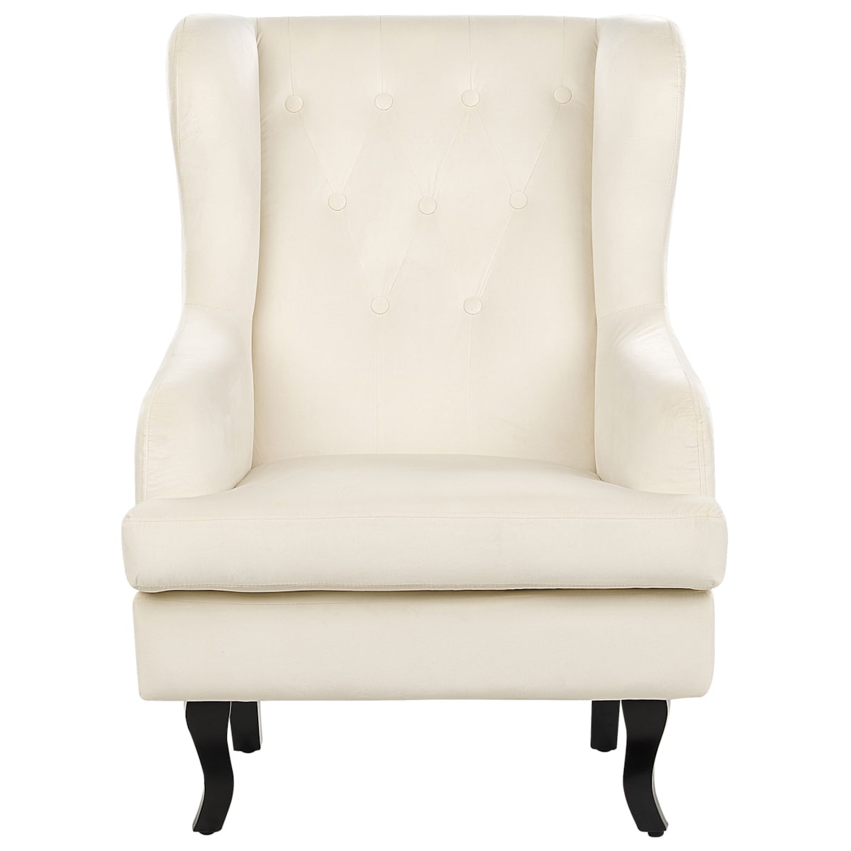 Fotel uszak welurowy złamana biel ALTA