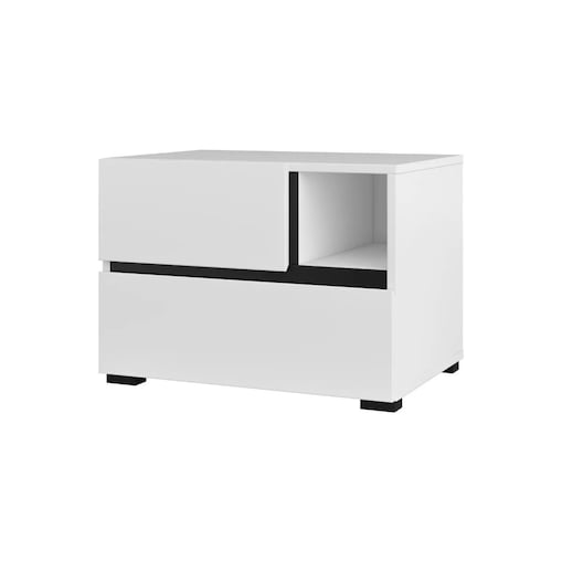 Szafka nocna CROSS S-2S biała/czarna