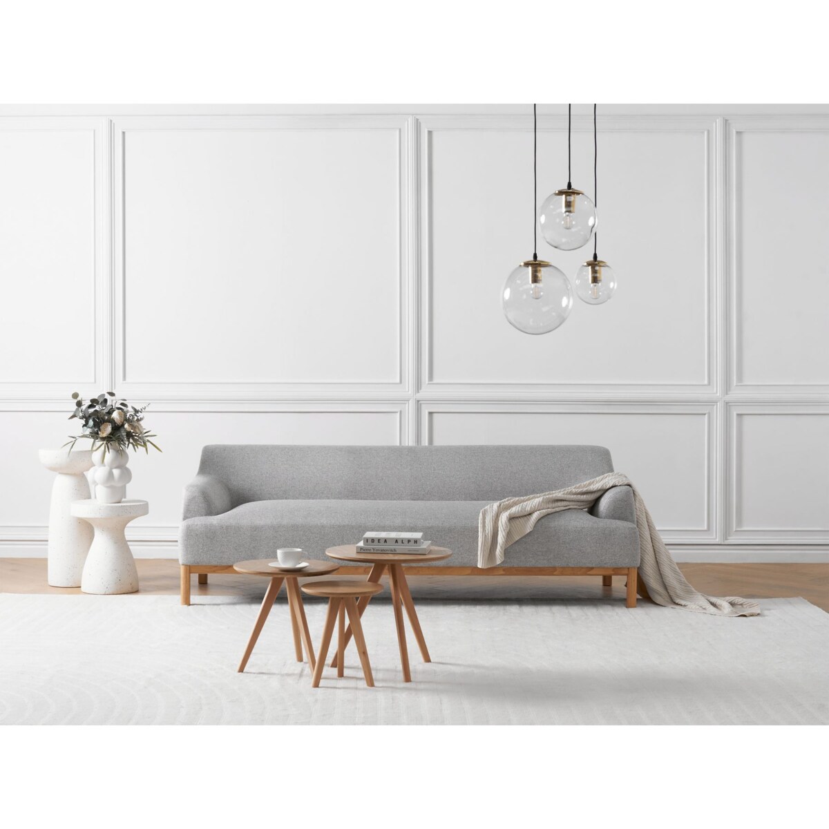 Sofa 3-osobowa szara SOSJO