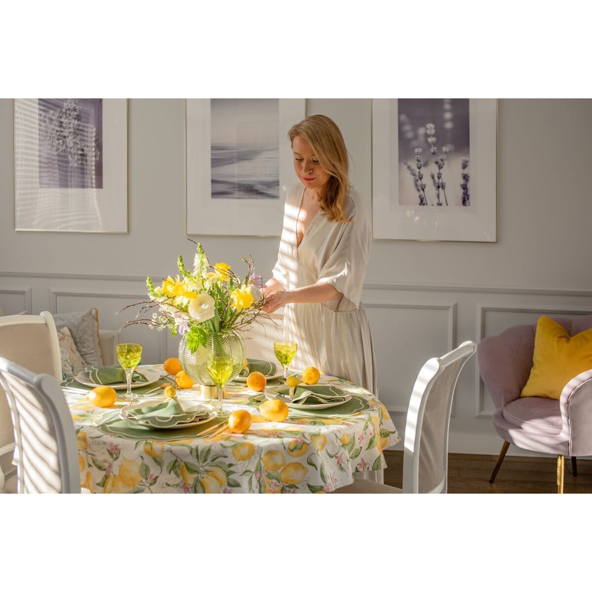 Obrus Lemonade okrągły - Średnica ok. ⌀ 140 cm