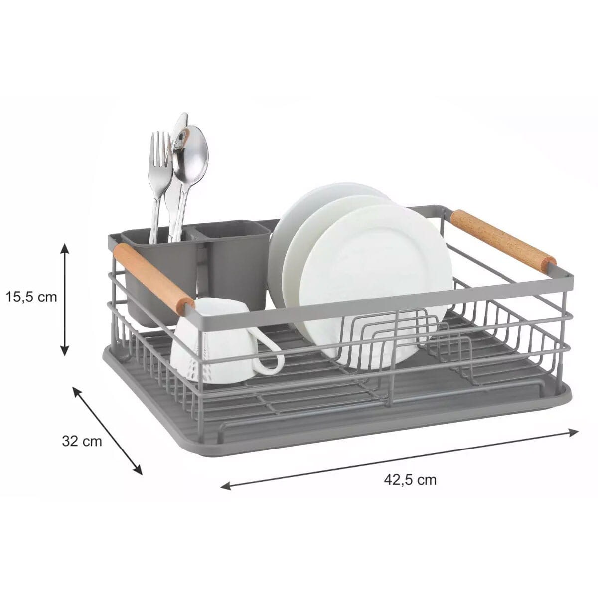 Suszarka do naczyń stojąca 42.5x32x15.5cm szara KINGHOFF