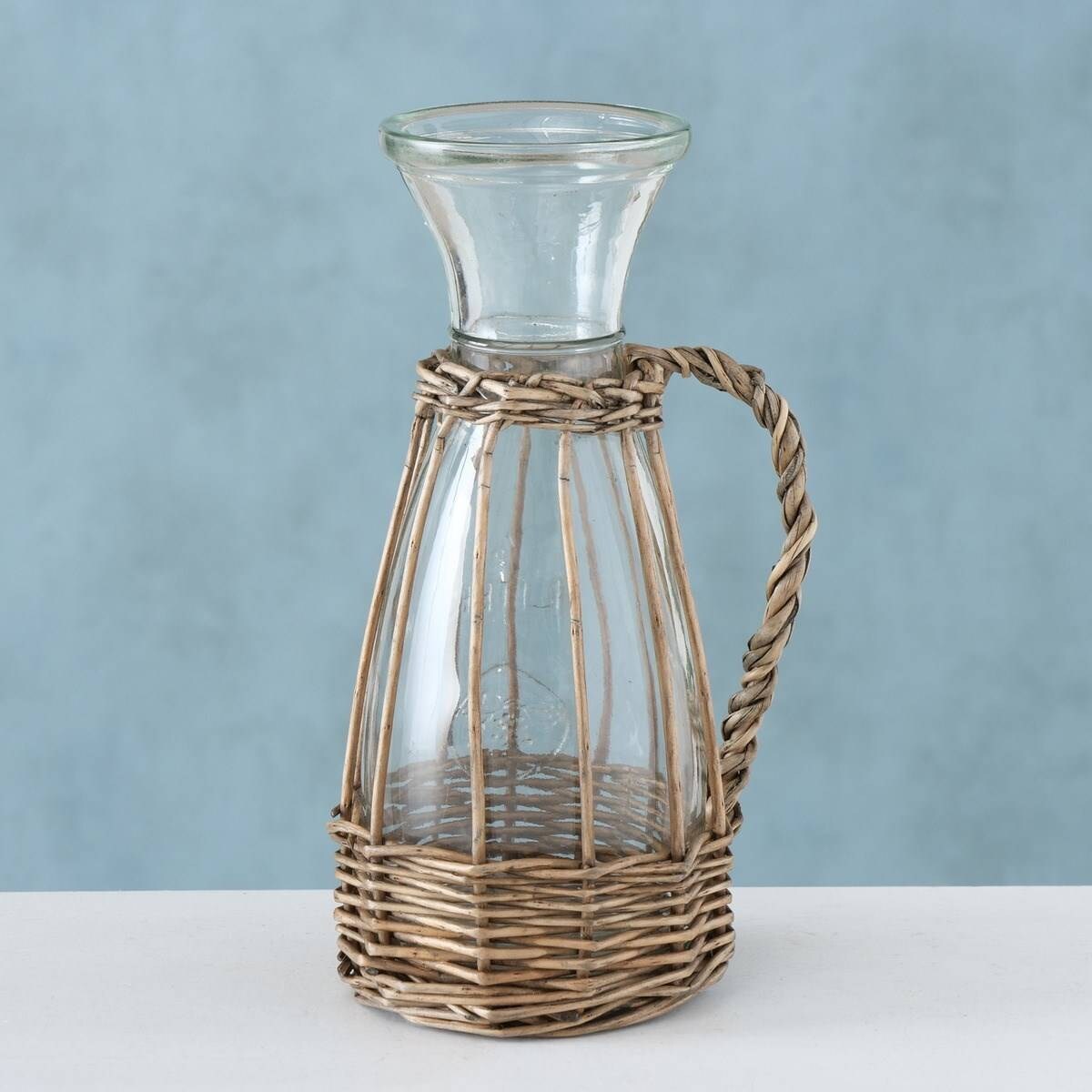Szklana karafka Venuto, z wiklinowym uchwytem, 500 ml