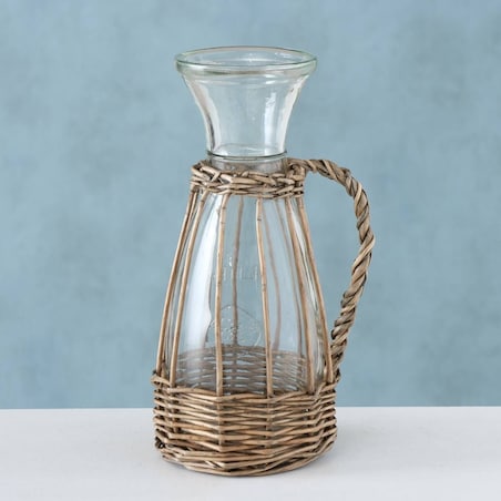 Szklana karafka Venuto, z wiklinowym uchwytem, 500 ml