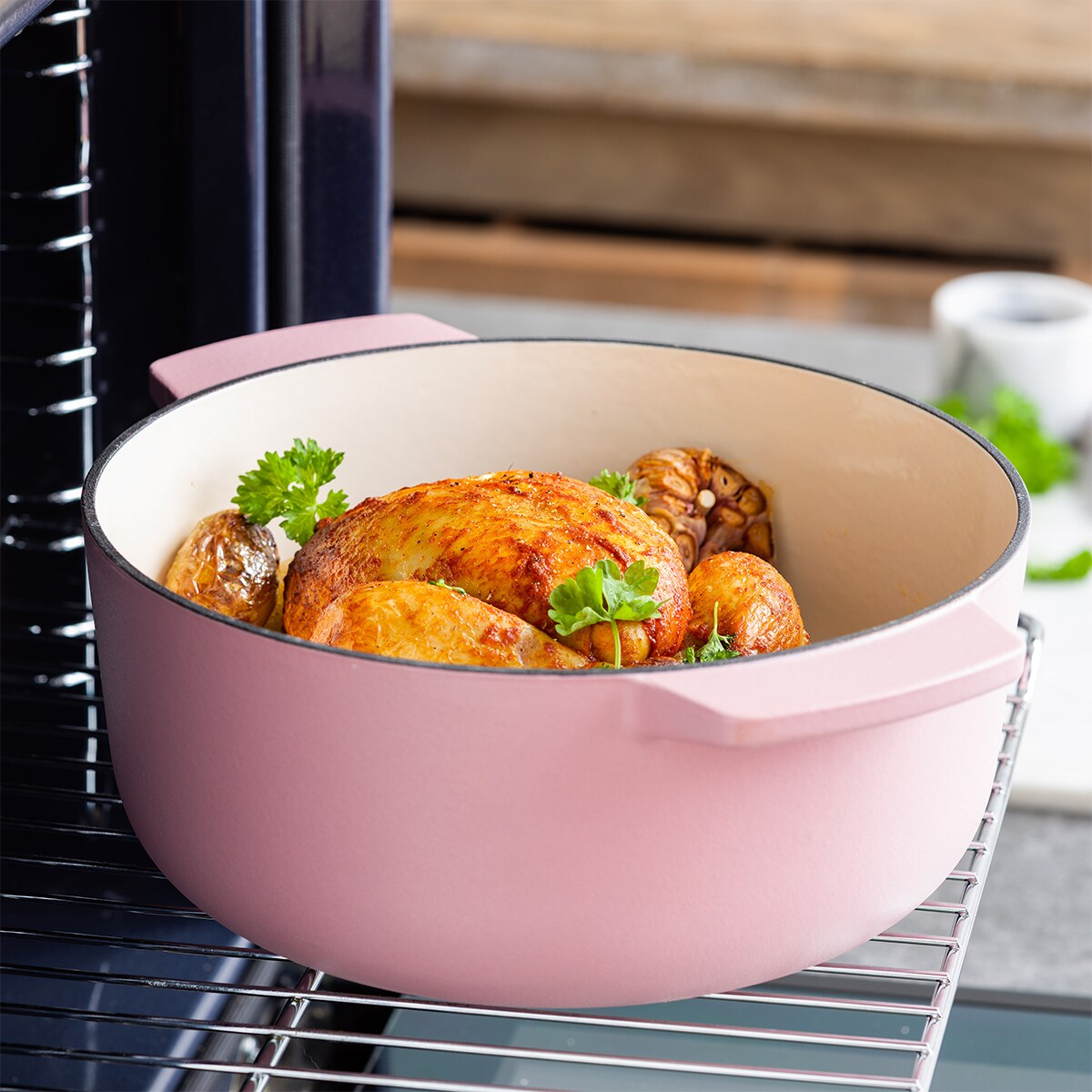 KitchenAid Garnek żeliwny 5,2 l - Dried Rose