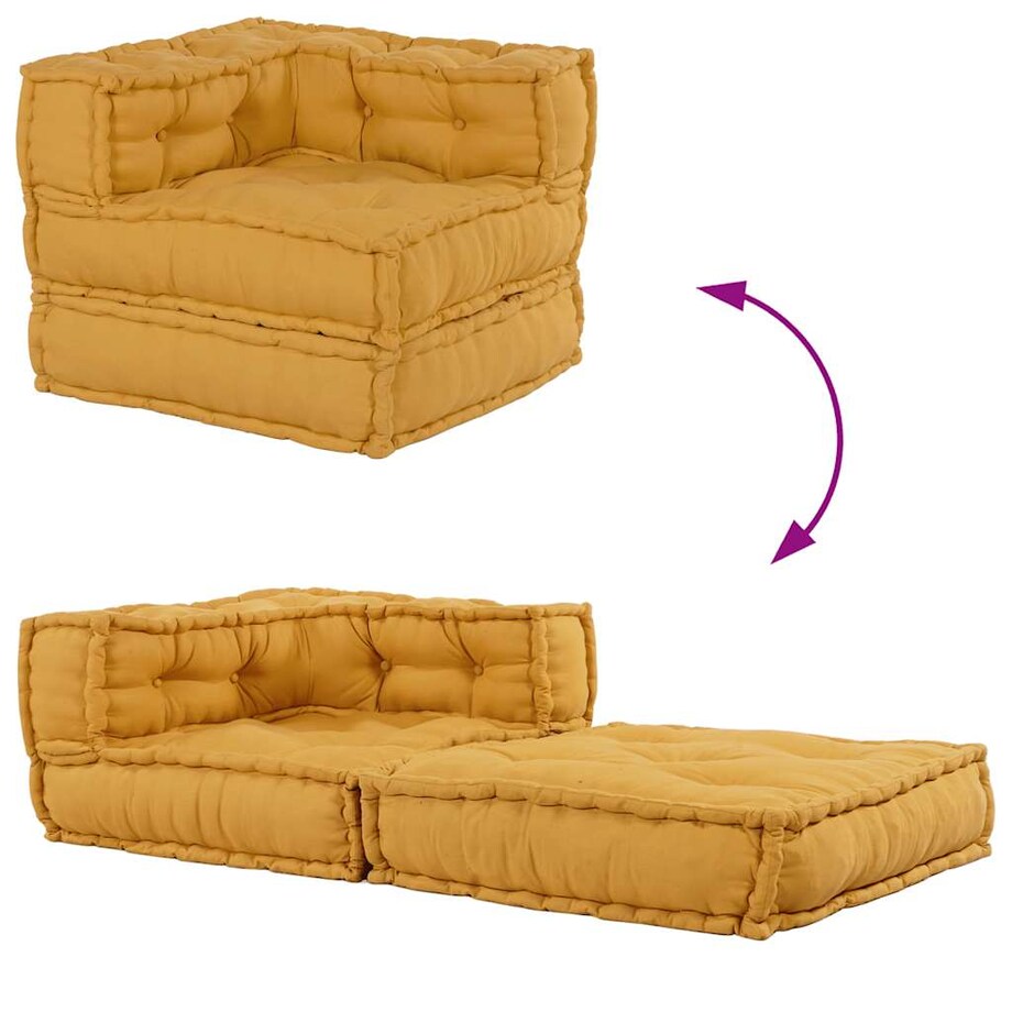 vidaXL Modułowa sofa, żółty, 70x70x54, tkanina