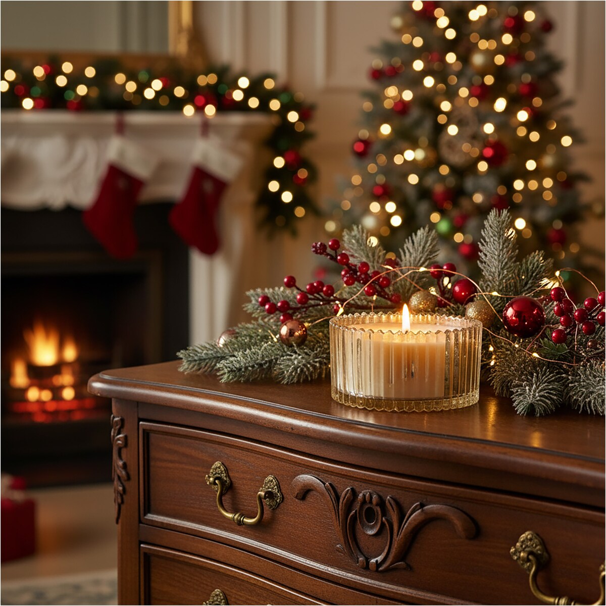 Świeca Dekoracyjna Szklana Świąteczna Ozdobna 10X5 CM Kolor Złoty