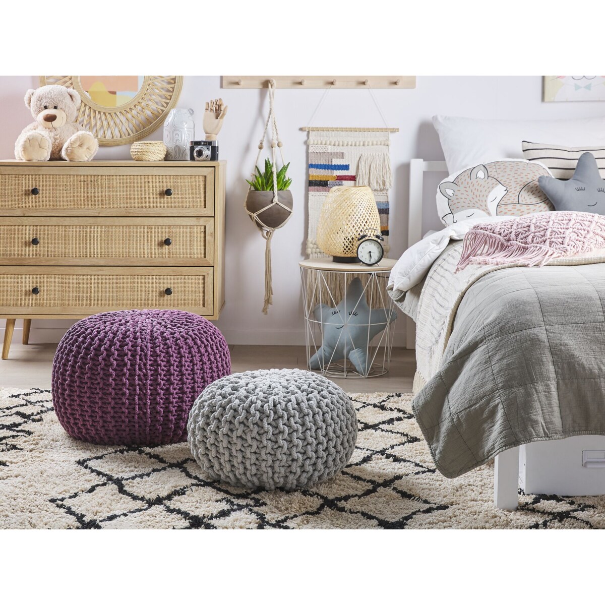 Puf 50 x 35 cm fioletowy CONRAD