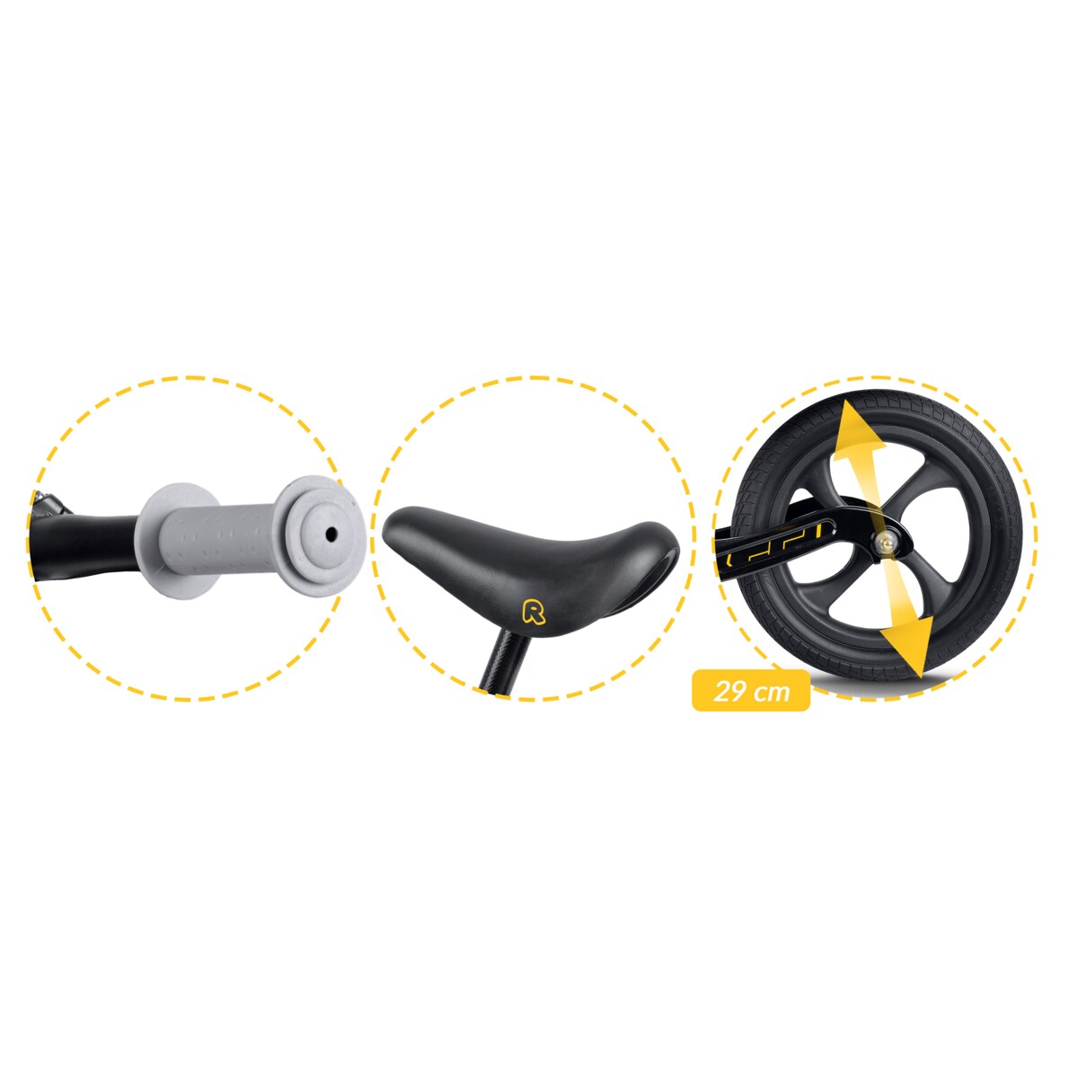 Rowerek biegowy dla dzieci magnesium Ricokids Funnu czarny 760500