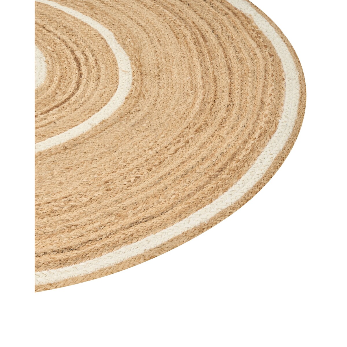 Dywan okrągły z juty 140 cm beżowo-biały HALFELI