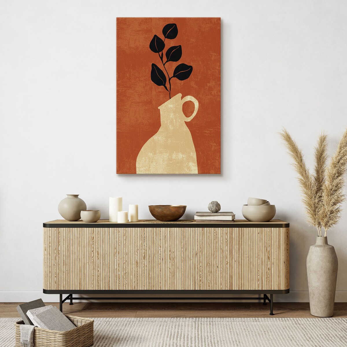 Obraz Gałązka W Beżowym Dzbanku 30x40cm