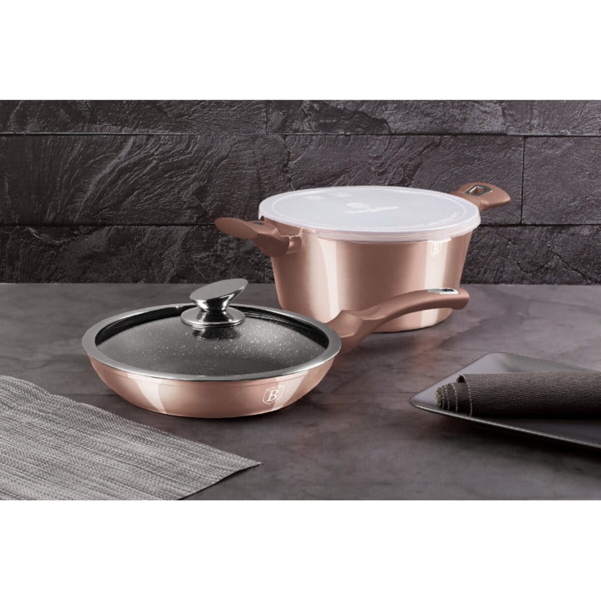 Zestaw 4 elementów garnek, patelnia BerlingerHaus BH-6200