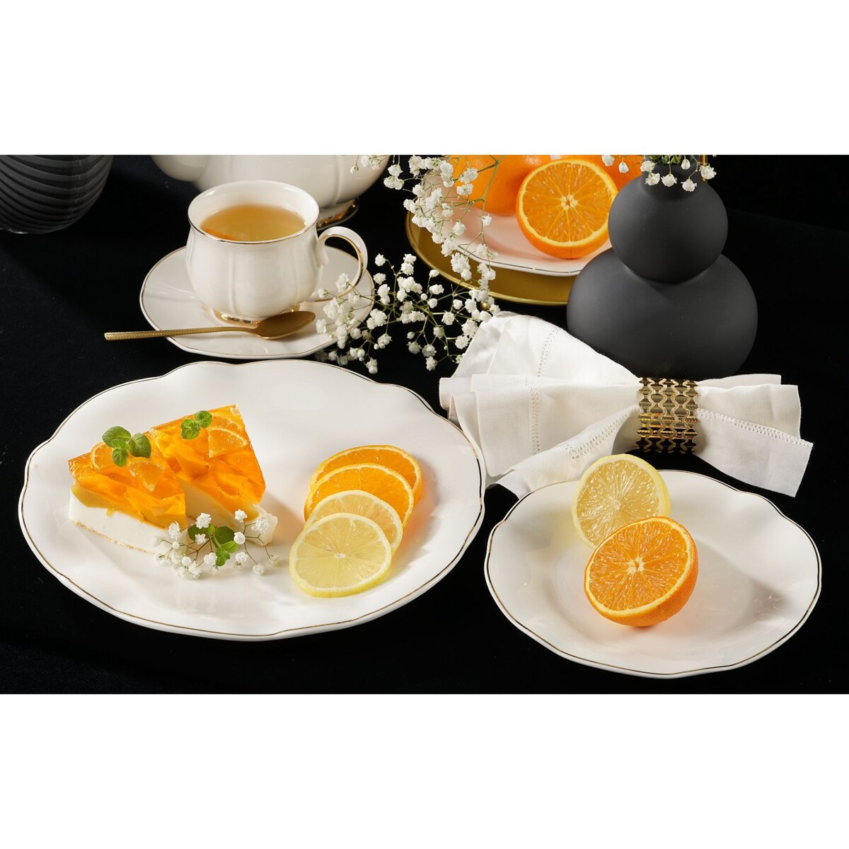 VILLA ITALIA Zestaw do ciasta porcelanowy na 6 osób SANDRINE