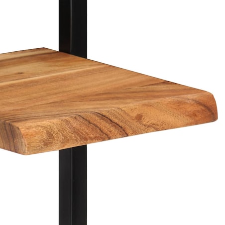 vidaXL Półki ścienne, 2 szt., 25x25x75 cm, lite drewno akacjowe i stal