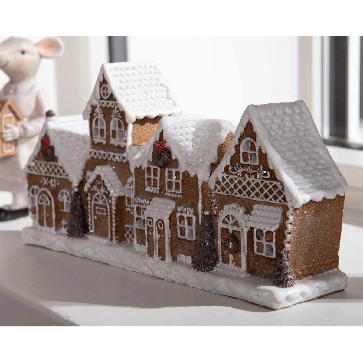 FIGURKA LED ŚWIĄTECZNA DOMEK DOM Z PIERNIKA PIERNIK OZDOBA NA ŚWIĘTA 25cm