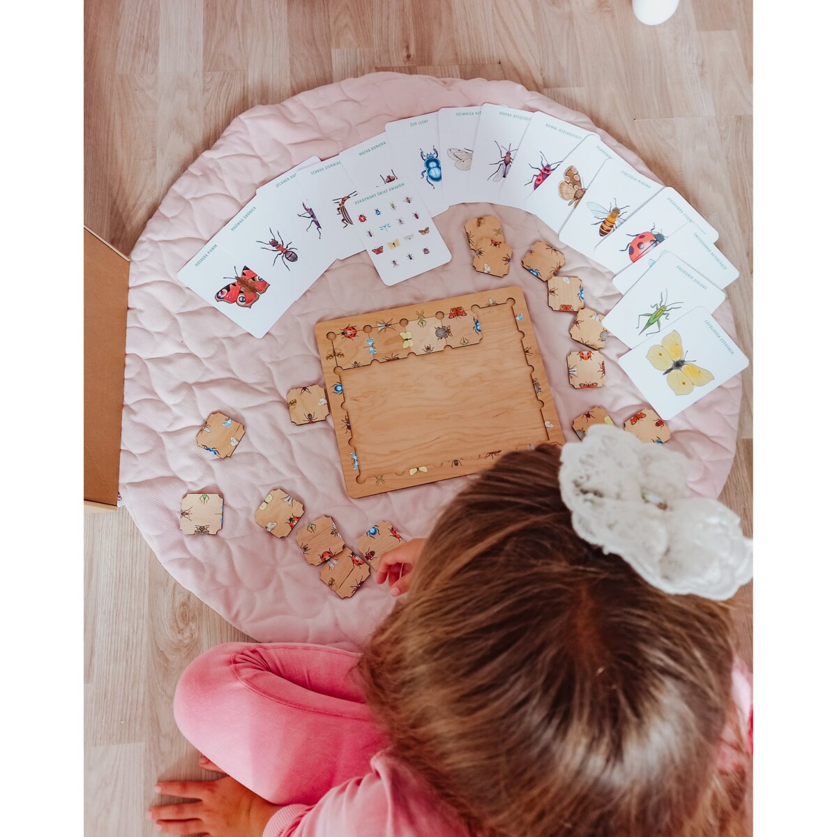 Puzzle drewniane Owady - gra logiczna Montessori