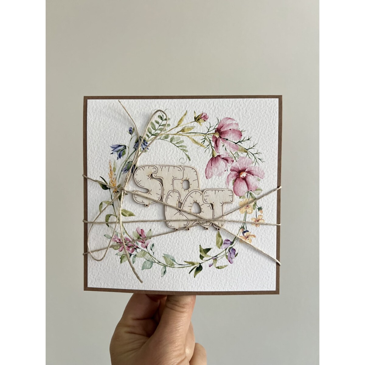 Kartka ręcznie robiona urodzinowa na 100 urodziny - życzenia urodzinowe