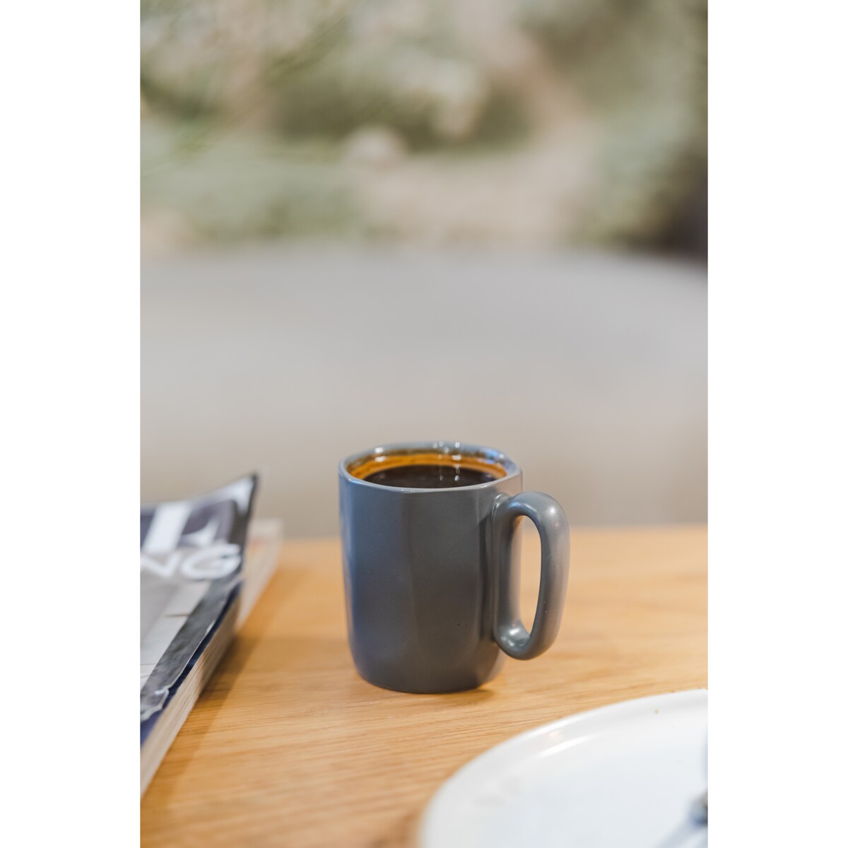Dwa kubki ceramiczne z uszkiem 80 ml Fuori szare 29958