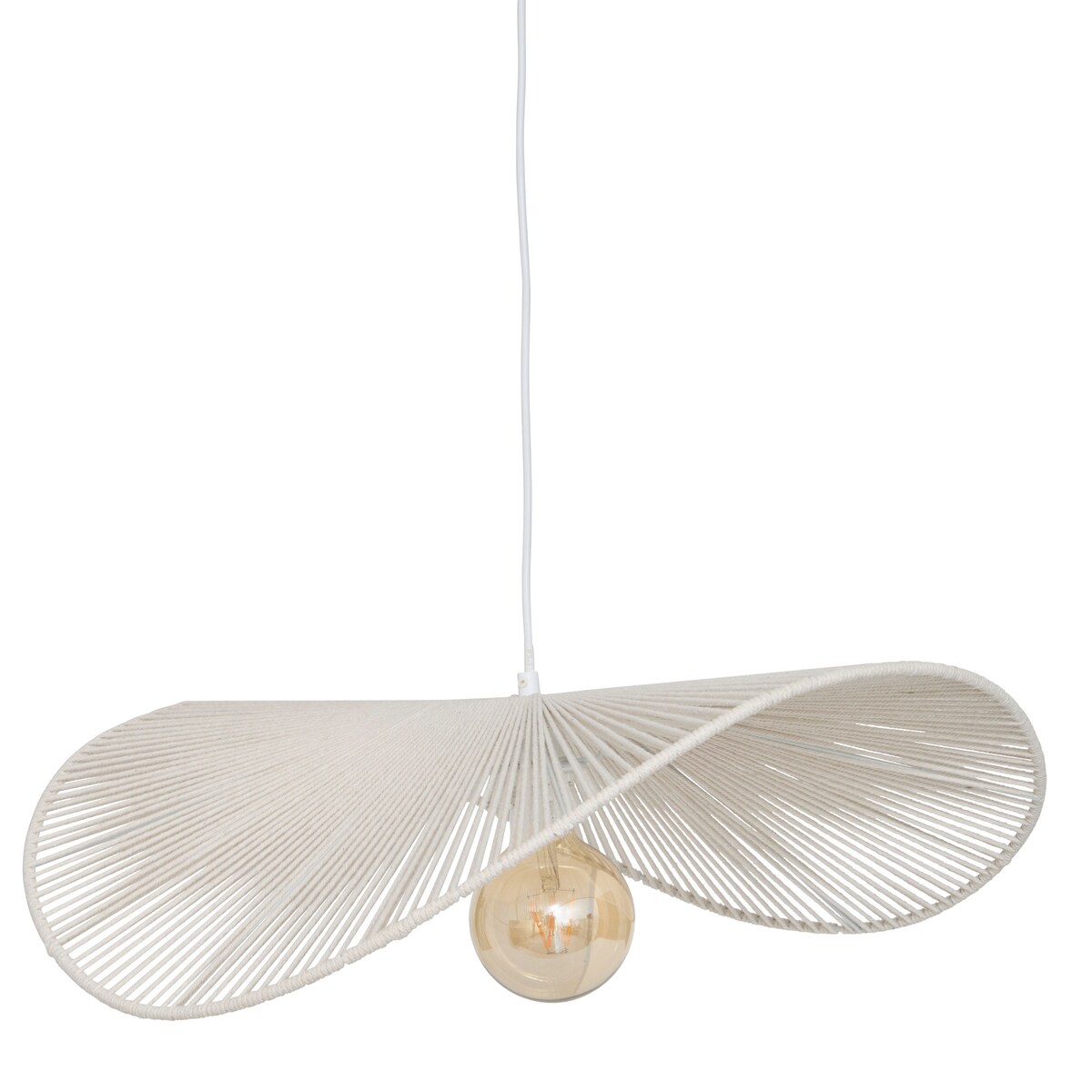 Lampa wisząca z bawełny ADELIA, 58 x 56 x 100 cm, biały
