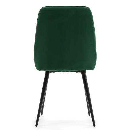 Krzesło tapicerowane welurowe do salonu jadalni nowoczesne glamour LUCA zielona