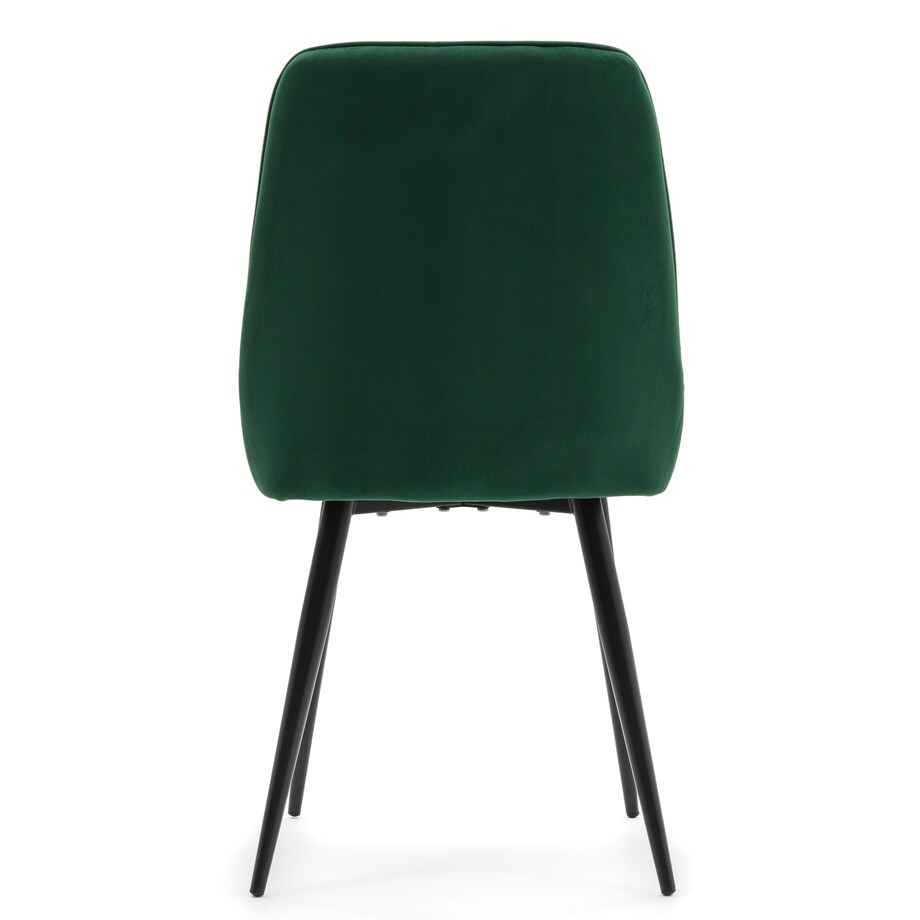 Krzesło tapicerowane welurowe do salonu jadalni nowoczesne glamour LUCA zielona