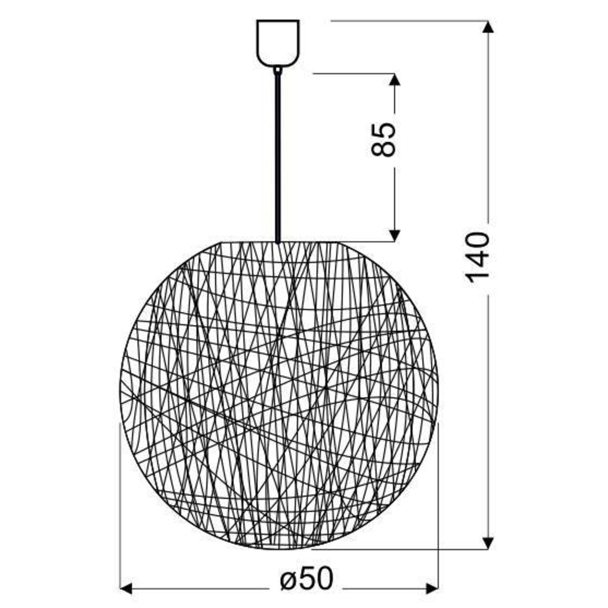 CARUBA LAMPA WISZĄCA 1X60W E27 BIAŁY 50