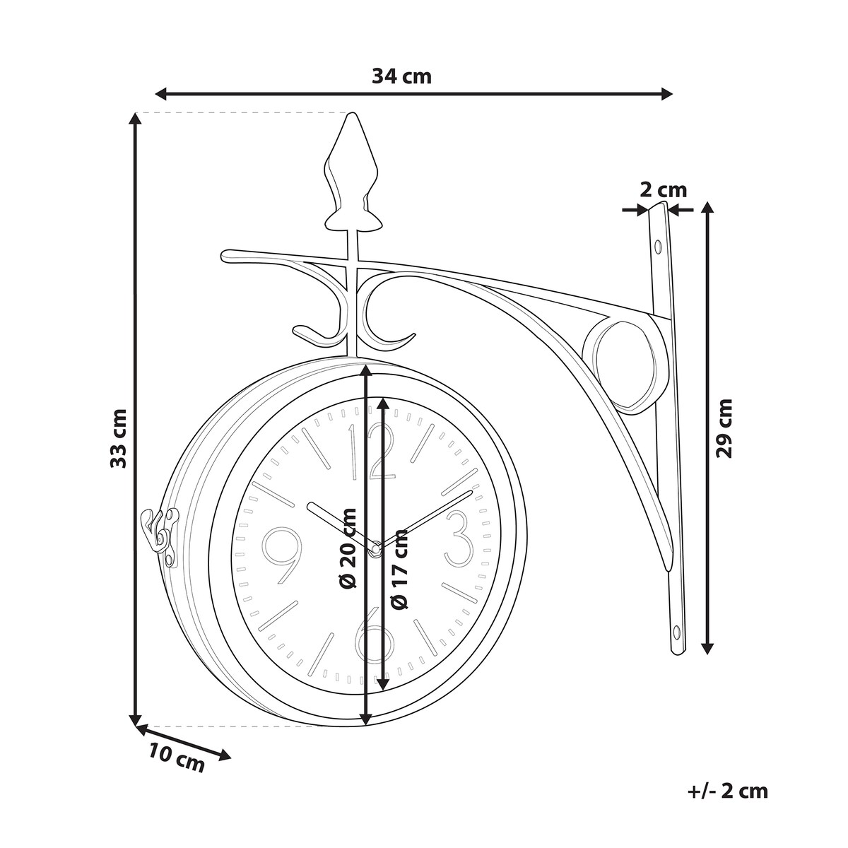 Zegar ścienny ROMONT 34 cm Metal Srebrny
