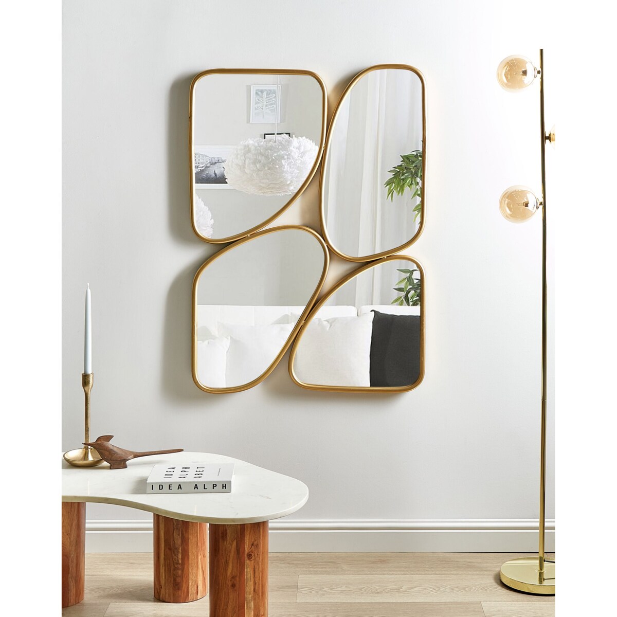 Lustro ścienne DIANCEY 70 cm 100 cm Metal Złoty