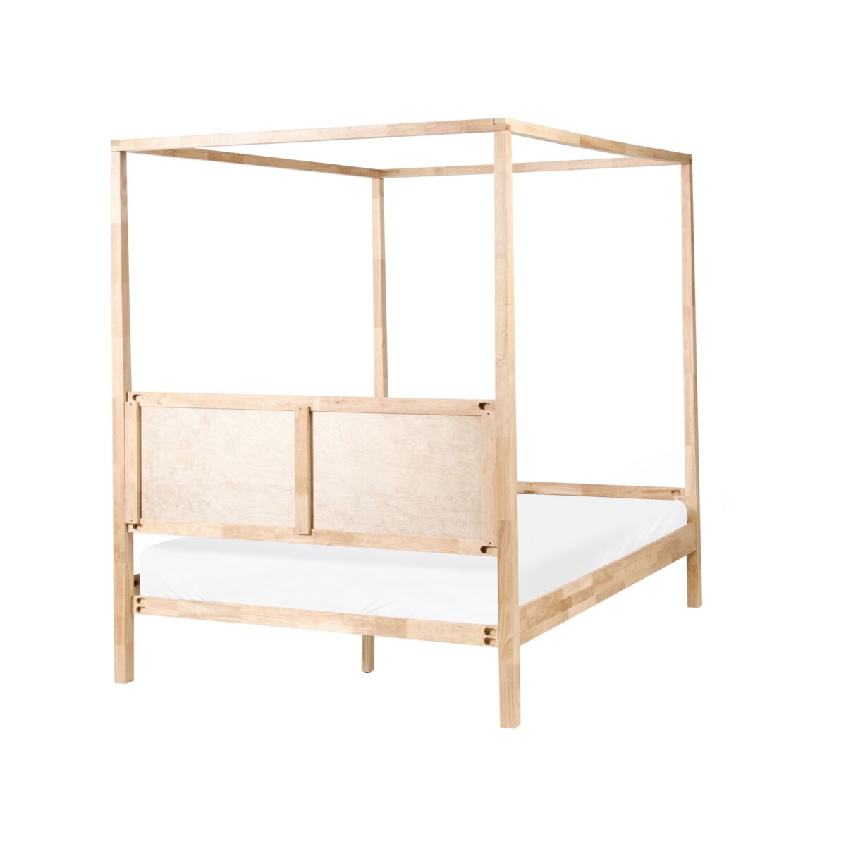 Łóżko z baldachimem Drewno HAUTERIVES 160 x 200 cm Jasnobrązowy