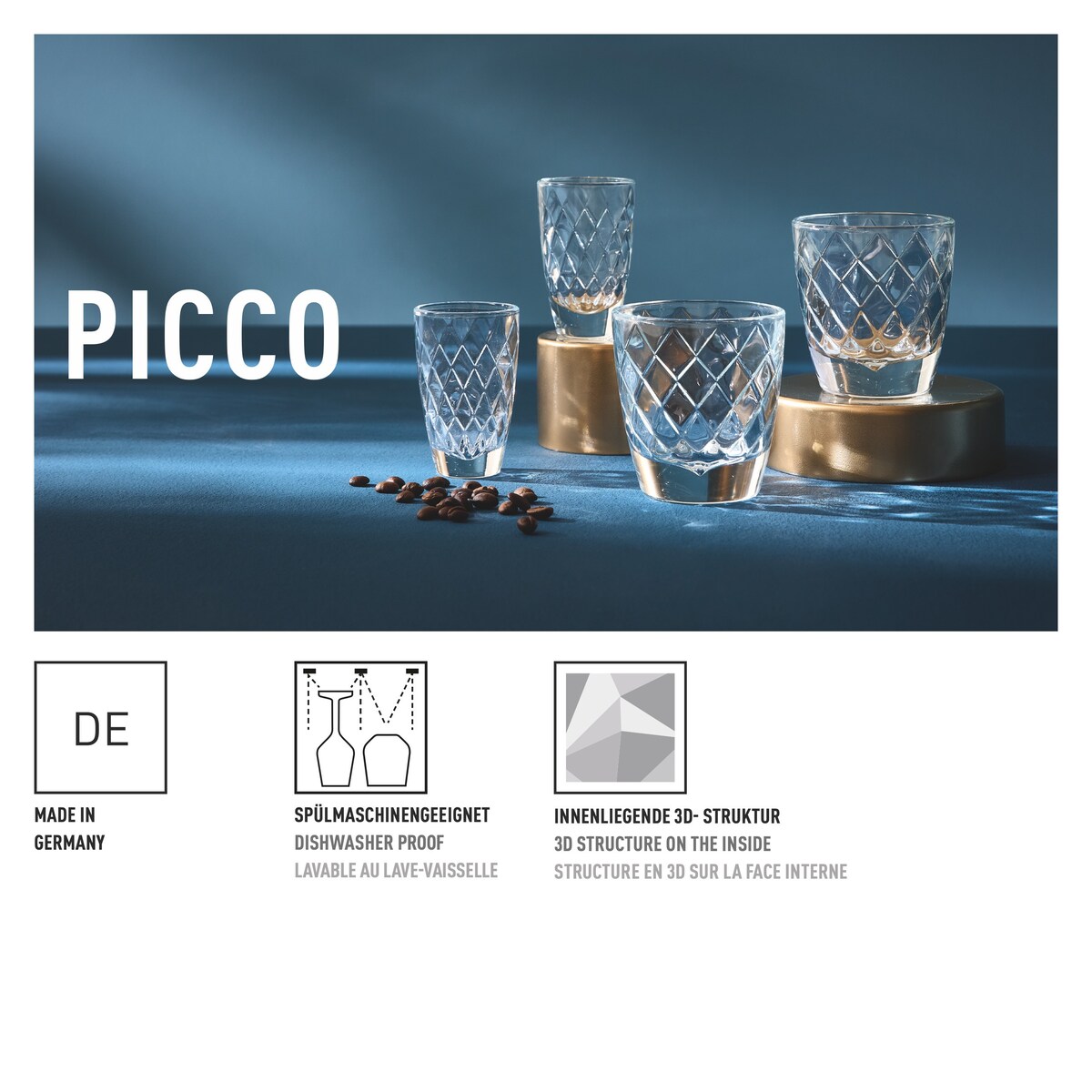 Ritzenhoff Picco Cappuccino Zestaw 2 Kryształowych szklanek do Cappuccino Whisky