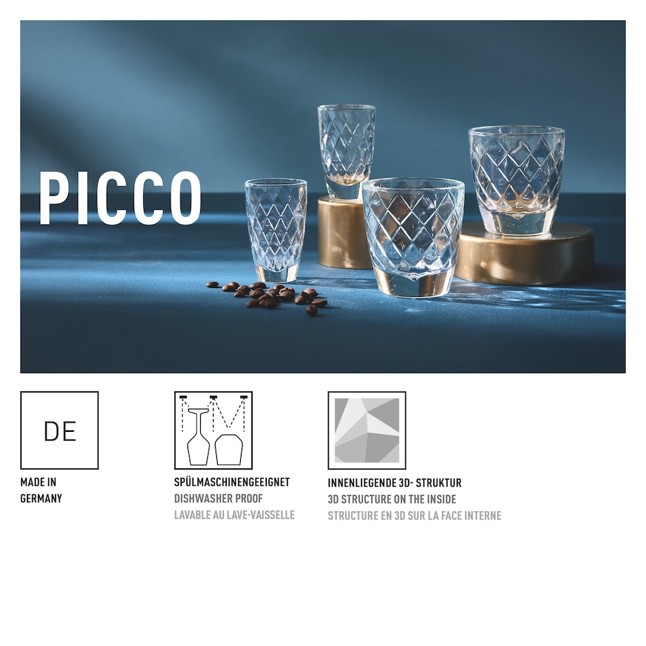 Ritzenhoff Picco Cappuccino Zestaw 2 Kryształowych szklanek do Cappuccino Whisky
