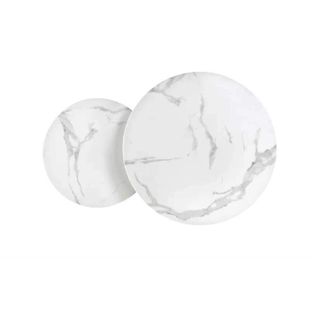 Zestaw ław MERCURY 2 biały marmur/srebrny