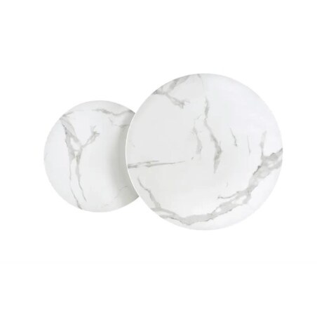 Zestaw ław MERCURY 2 biały marmur/srebrny