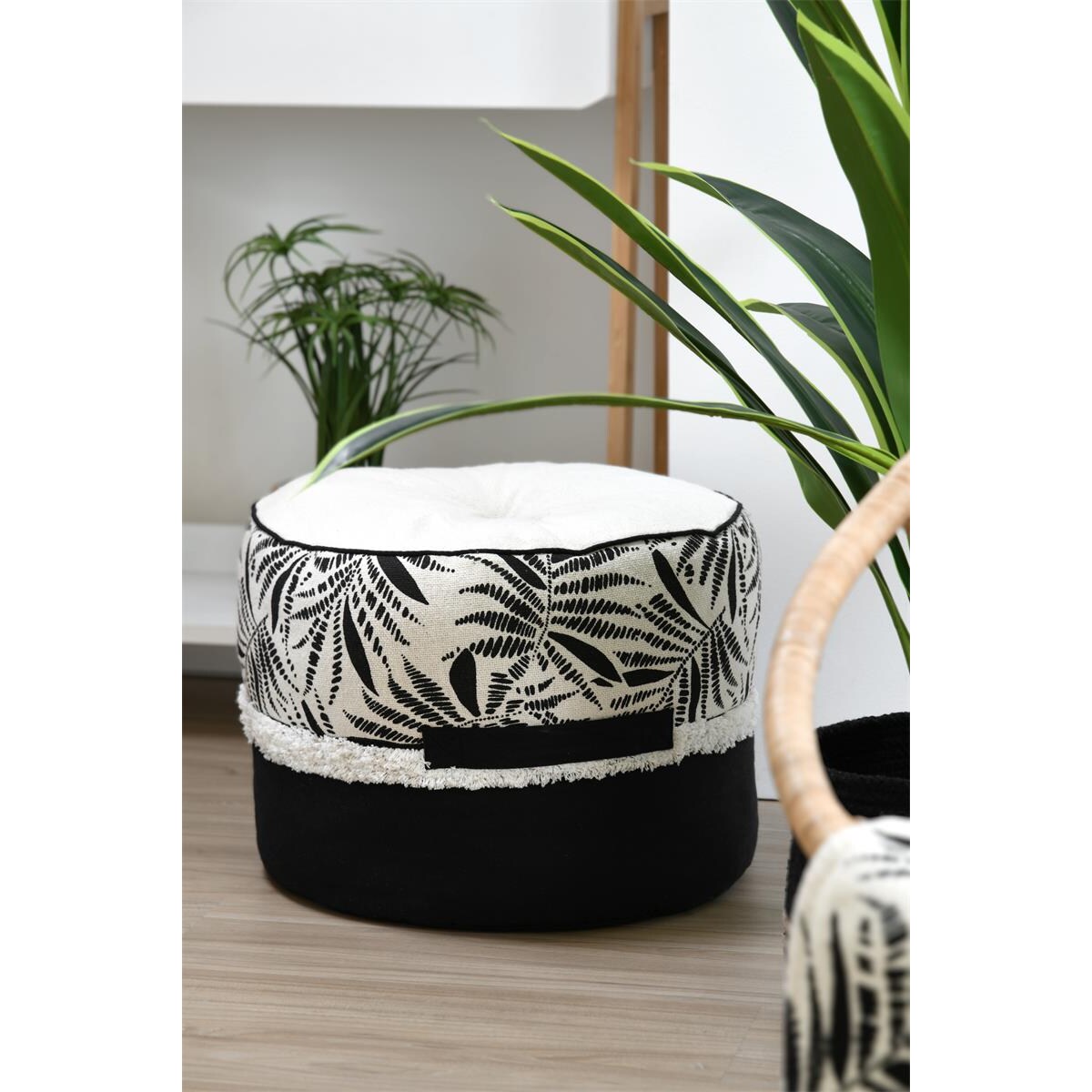 Bawełniana pufa ZIANA, Ø 40 cm