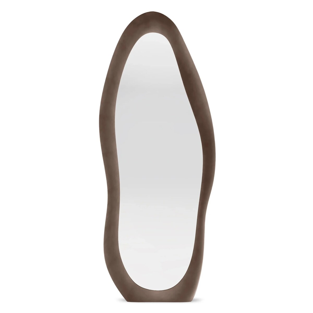 Lustro w nieregularnej ramie aksamitne brązowe 170x60 cm