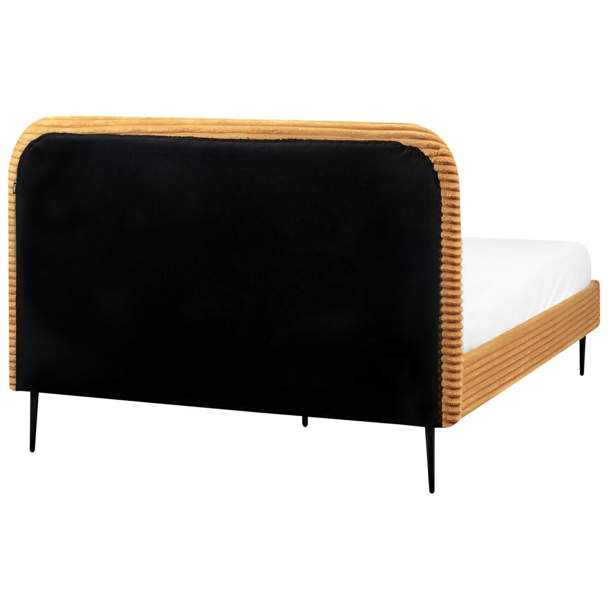 Łóżko Sztruks FLAYAT 140 x 200 cm Pomarańczowy