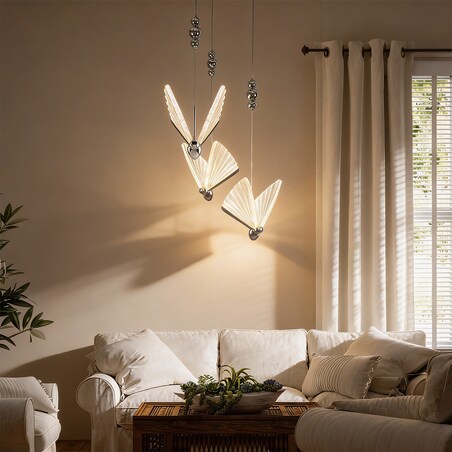 Lampa sufitowa wisząca Light Prestige Mariposa chrom LED CCT 3000, 4000, 6000 (regulowana) 1 szt.