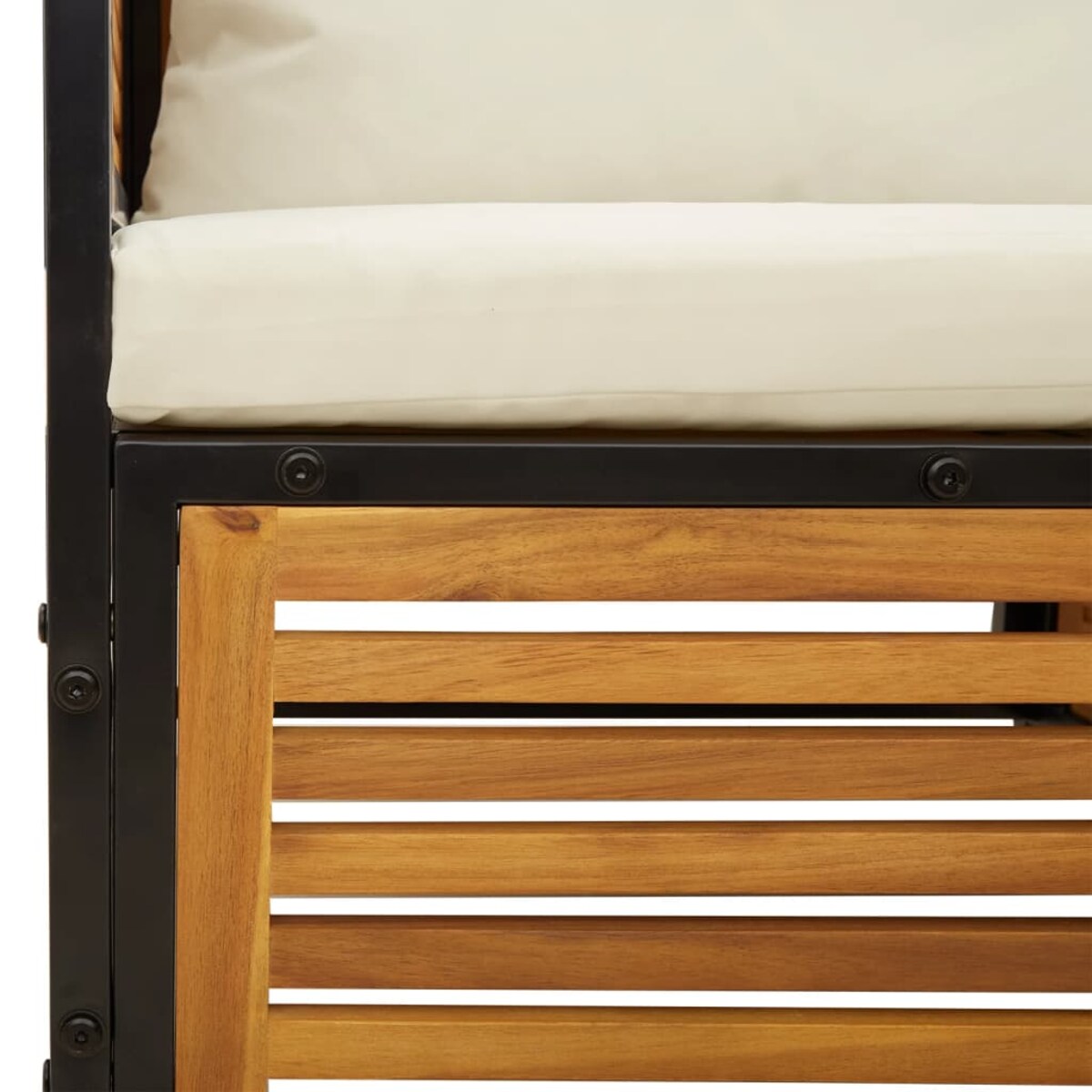 vidaXL Krzesło ogrodowe z poduszkami, lite drewno akacjowe