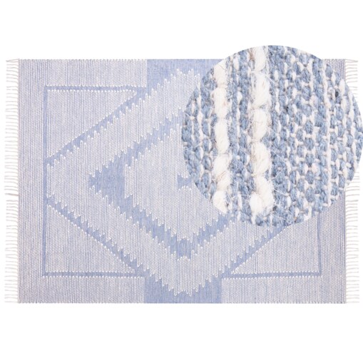 Dywan bawełniany 160 x 230 cm niebiesko-biały ANSAR
