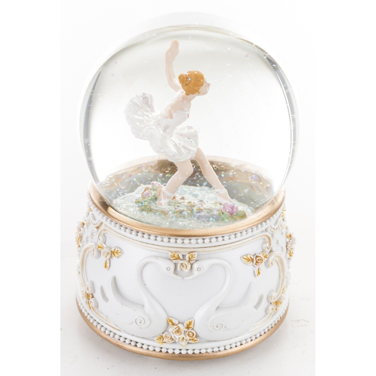 Szklana kula śnieżna z pozytywką 16x11x11 cm BALLERINA