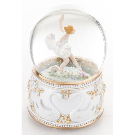 Szklana kula śnieżna z pozytywką 16x11x11 cm BALLERINA