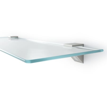 Szklana półka mrożona transparentna do łazienki 90x13 cm, szkło hartowane, srebrne elementy