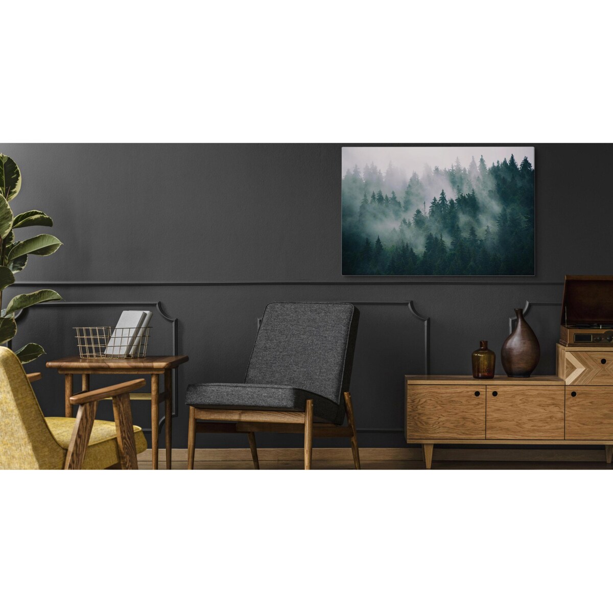 Obraz na Płótnie LAS WE MGLE 3D 120x80cm