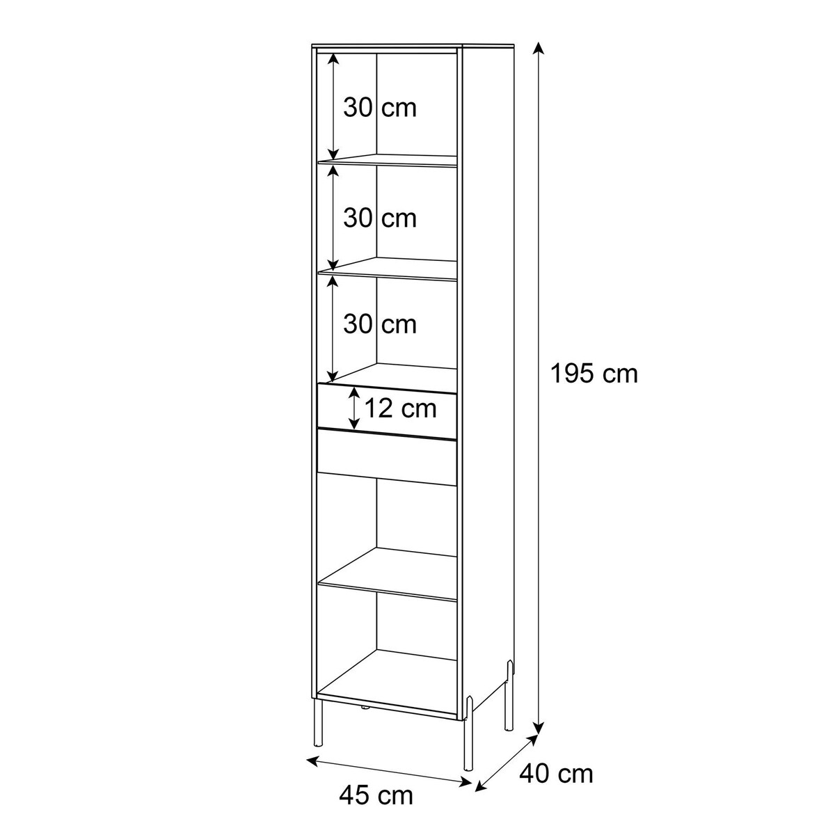 Witryna AURORA kaszmir z oświetleniem LED nogi proste
