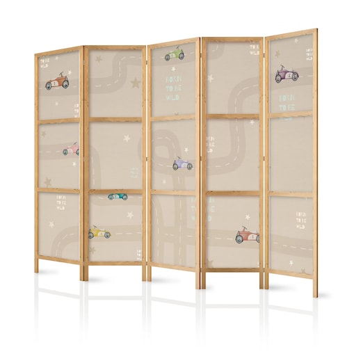 Parawan japoński Dla dzieci 225x172 cm 5-częściowy biały