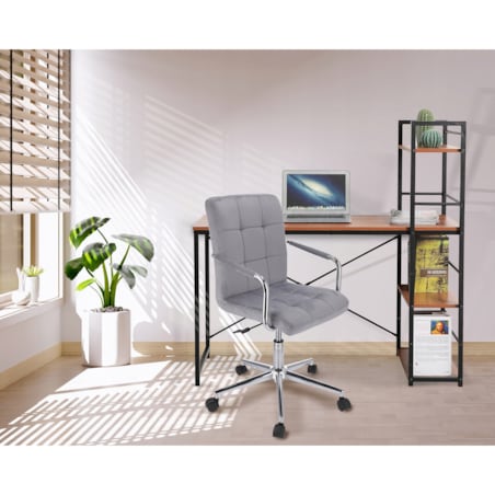 Krzesło obrotowe biurowe QUATRO szare welur